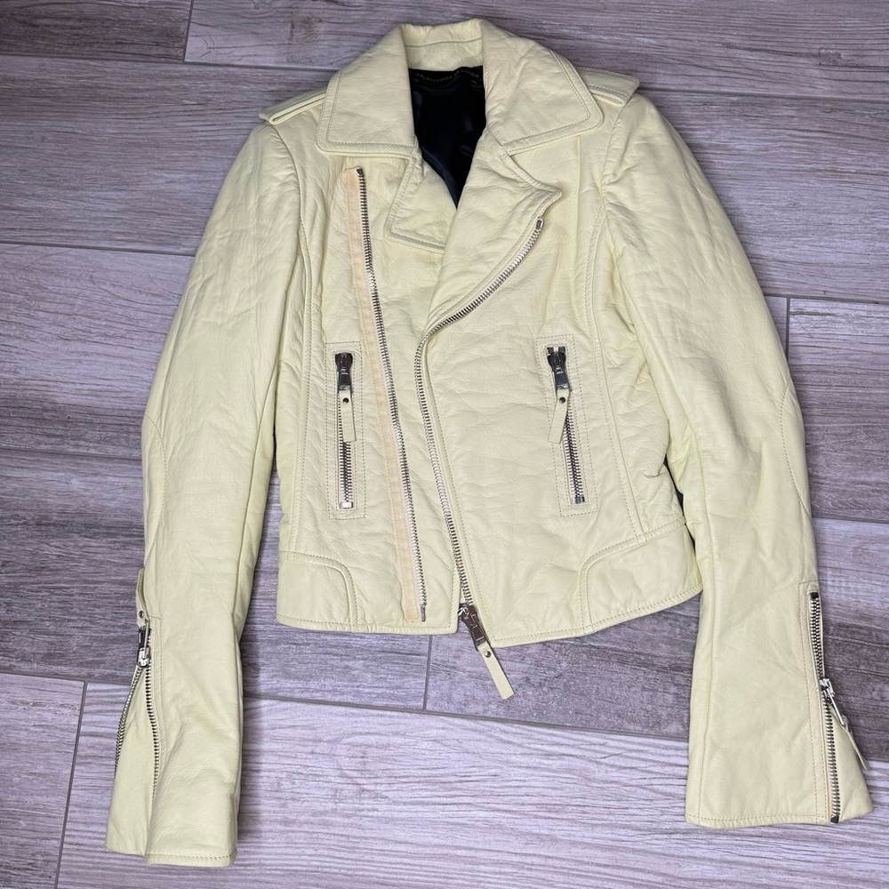 BALENCIAGA Neon Leather Moto Jacket Size 36 - Picture 13 of 13